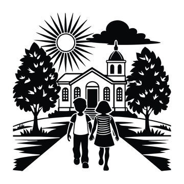 Back To School Silhouette Vector Classroom School Bus 100 Days Of School