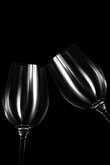 Poster - Clink wineglasses on black