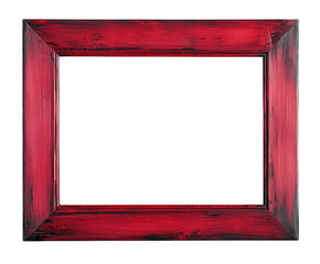 A beautifully painted red rectangular picture frame