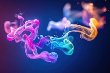 Poster - A vibrant swirl of colorful smoke creates an artistic and dynamic visual, perfect for creative projects or backgrounds.
