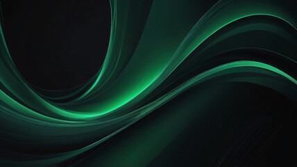 Wall Mural - abstract dark green background wave shape design with empty space for text for banner, poster, cover, wallpaper