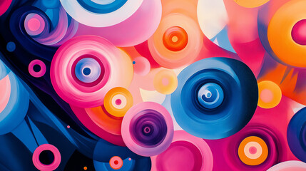 abstract colorful background with circles and spirals