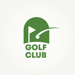 minimalist sport golf club icon logo vector illustration design