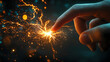 © Daniel - Human finger touching a spark of electrical energy