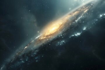 Wall Mural - Stars of a planet and galaxy in a free space