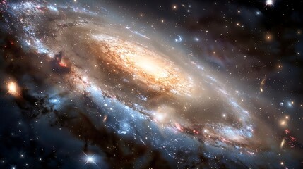 Wall Mural - Stars of a planet and galaxy in a free space