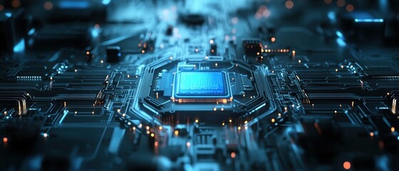 3d illustration Abstract futuristic electronic circuit technology background