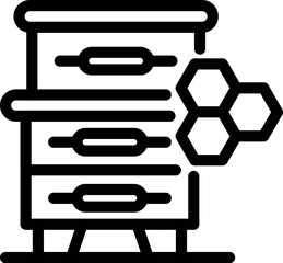 Poster - Beehive with honeycombs is producing honey for beekeeping business and healthy lifestyle