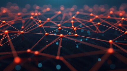 Poster - Twinkling dots create network communication pattern, illuminated network design, signal radiant display,