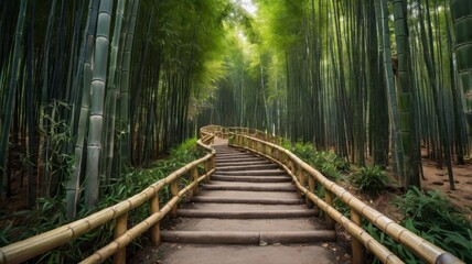   Bamboo forest pathway in China