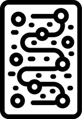 Poster - Black and white icon of a printed circuit board connecting microchip components
