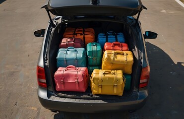 summer vacation evoking excitement and adventure bright sunny day colorful luggage