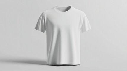 Wall Mural - White T-Shirt Template Isolated on Plain Background for Fashion and Design Mockup