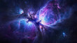 © Iaroslav - The Orion Nebula in deep space, where the stars sparkle against the background of bright clouds of gas and dust, creating a fantastic palette of blue, purple and magenta shades.