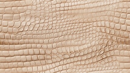 Seamless pattern with beige reptile skin scales texture.