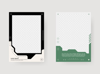 Poster - Poster template background design. Futuristic style with abstract sci-fi shape. Minimalistic trendy backgrounds for branding, poster, social media post, banner, cover, card.