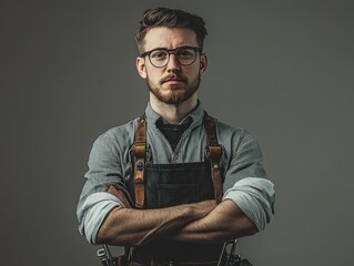 Canvas Print - Man with beard and glasses