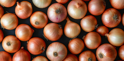 Wall Mural - Onions top shot close up pattern texture background 