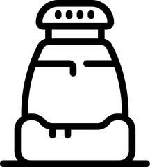 Poster - Simple black and white vector icon of a salt shaker standing on a surface