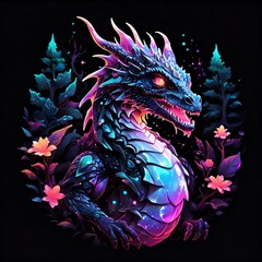 Poster - Fantasy Dragon in a Mystical Forest