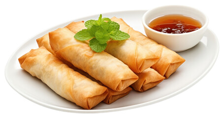 Poster - PNG Crispy spring rolls with sauce