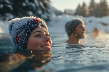 Wall Mural - Swimming couple