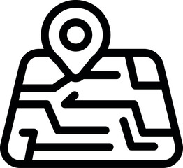 Poster - location pin is sitting on top of a city map showing the destination for navigation