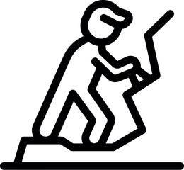 Poster - simple icon representing a man exercising on a treadmill
