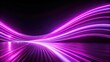 © Sujid - Vibrant neon background with luminous dynamic purple lines against a black canvas, creating an illuminated path of light, neon