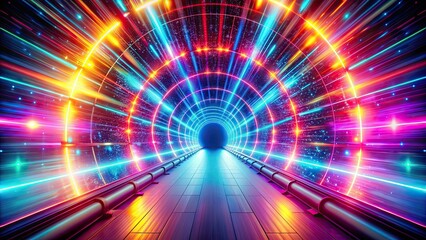 Wall Mural - vibrant light tunnel leading a captivating traveler on a cosmic journey, cosmic, journey, traveler, 