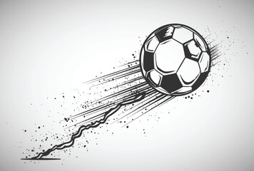 Black and white illustration of a soccer ball