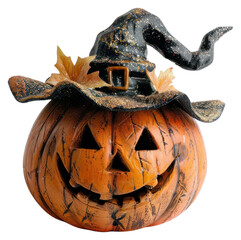 Canvas Print - PNG  Spooky carved pumpkin decoration