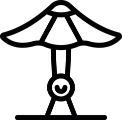 Poster - playground seesaw with sunshade balancing on a spring outline icon