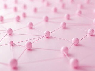 Poster - Abstract Pink Sphere Network.