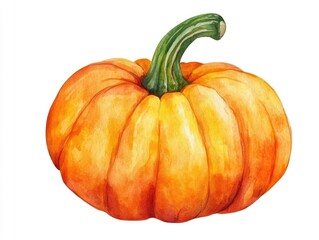 Poster - Cheerful Watercolor Squash on White Background  Vibrant Organic Vegetable Clipart for Healthy Eating Cooking and Autumn or Thanksgiving Designs