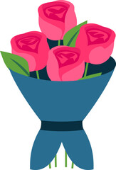 Wall Mural - Rose bouquet icon. Flat style.