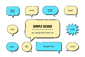 Poster - A set of speech bubbles with different shapes and text samples inside