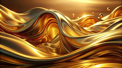 Wall Mural - Liquid gold elegance with abstract waves in a surreal display, liquid, gold, elegance, abstract, waves, surreal, display, art