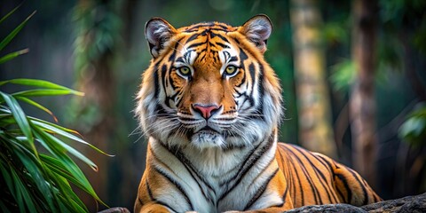 Wall Mural - powerful and majestic tiger in the wild, wildlife, predator, conservation, nature, animal, jungle, f