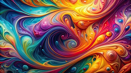 Poster - Dynamic abstract fluid art with vibrant colorful swirls, abstract, fluid, art, vibrant, colorful, swirls, dynamic