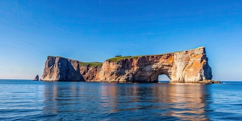 Sticker - Iconic natural landmark, Rocher Perce rock in Gaspe Peninsula, Quebec