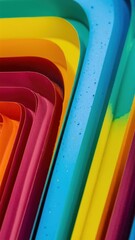 Poster - A close up of a bunch of colorful plastic containers, AI