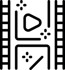 Poster - Representation of the video game level design process, incorporating elements like ladders and a play button