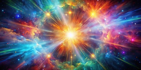 Wall Mural - vibrant explosion of colors and light in the cosmos , cosmic, explosion, symphony, light, color, vib