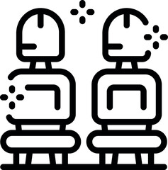 Poster - Two empty seats inside a self driving bus with artificial intelligence system