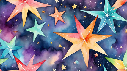 colorful theme abstract star patterns in watercolor painting background art design 3.jpg