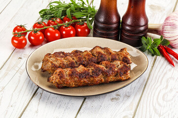 Wall Mural - Chicken kebab minced meat and spices