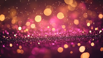 Poster - pink and gold glitter background with bokeh lights