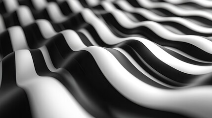 Wavy pattern with optical illusion. Black and white design. Abstract striped background.