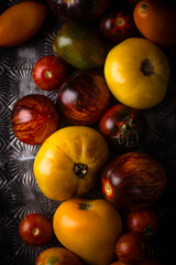 Wall Mural - Assortment of different color tomatoes